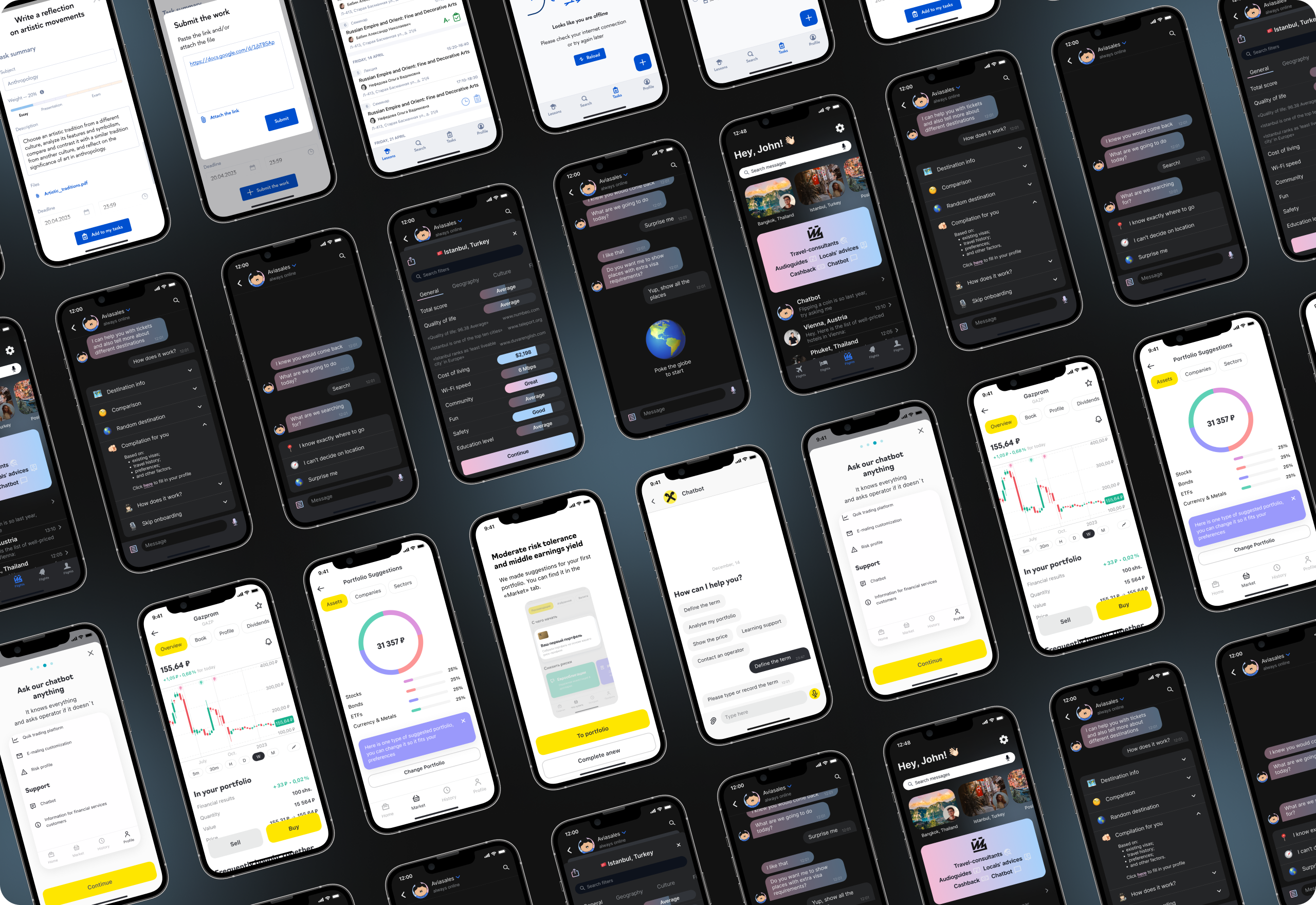 Designed screens for mobile app demo